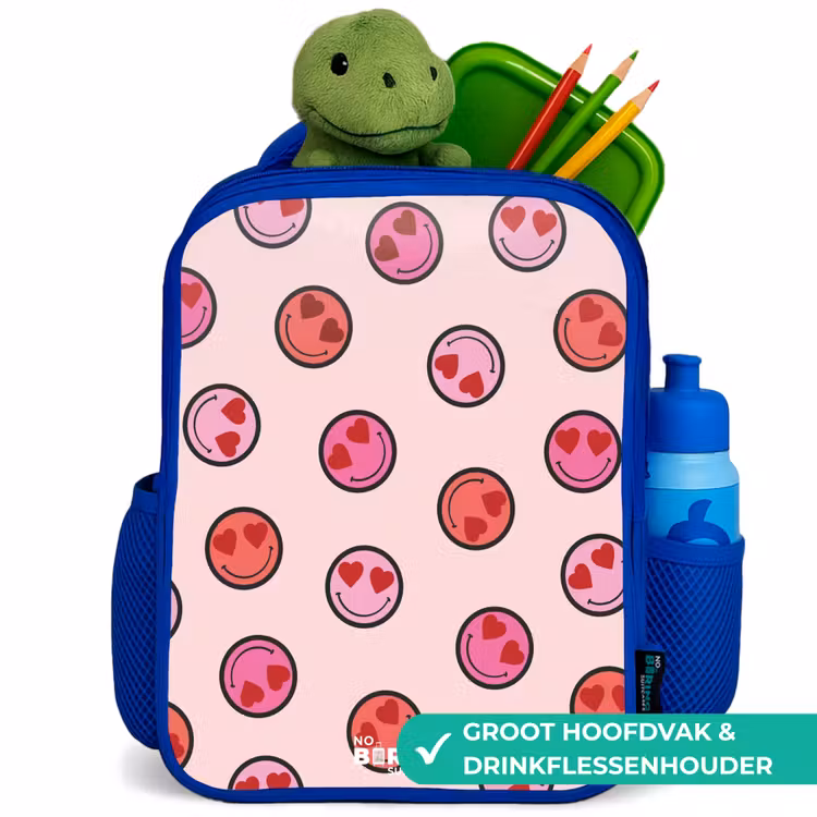 Kinderrugzak - Blauw - Hartje - Smiley - Patroon — 5