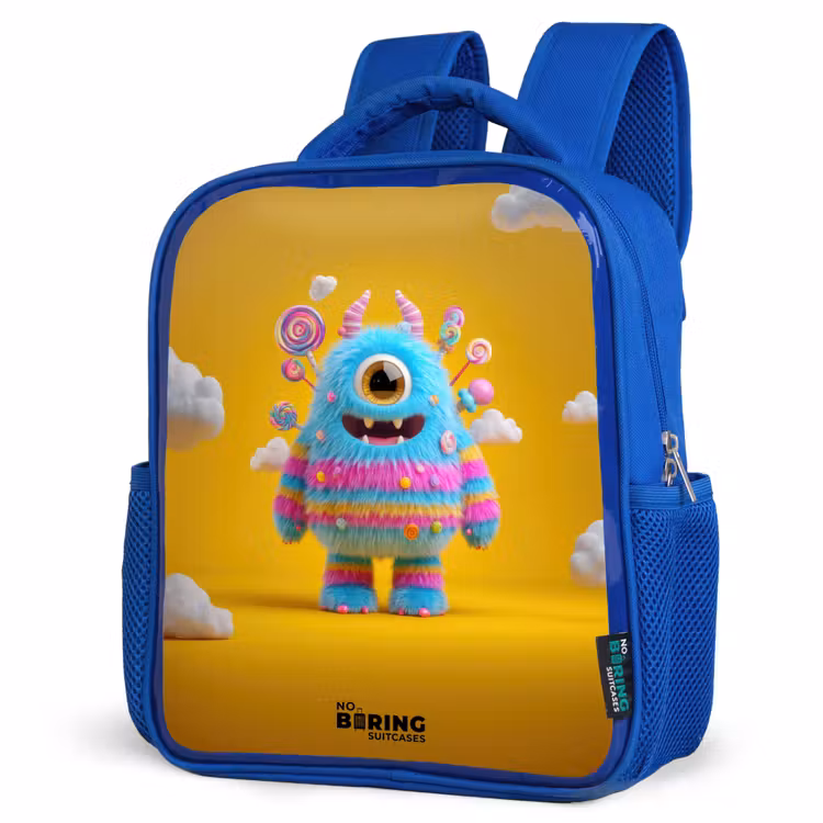 Kinderrugzak - Blauw - Snoep - Monster - Regenboog — 9