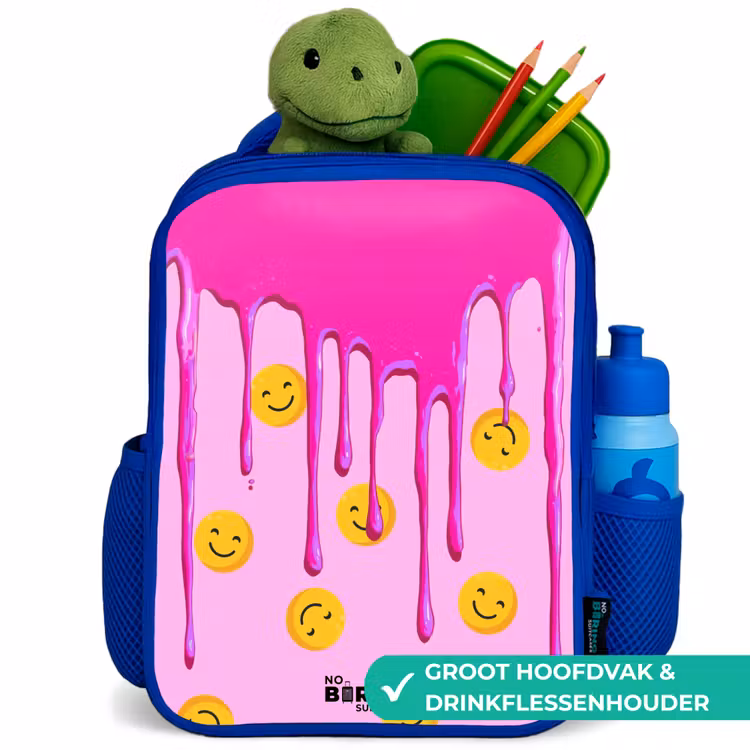 Kinderrugzak - Blauw - Verf - Smiley - Roze — 5