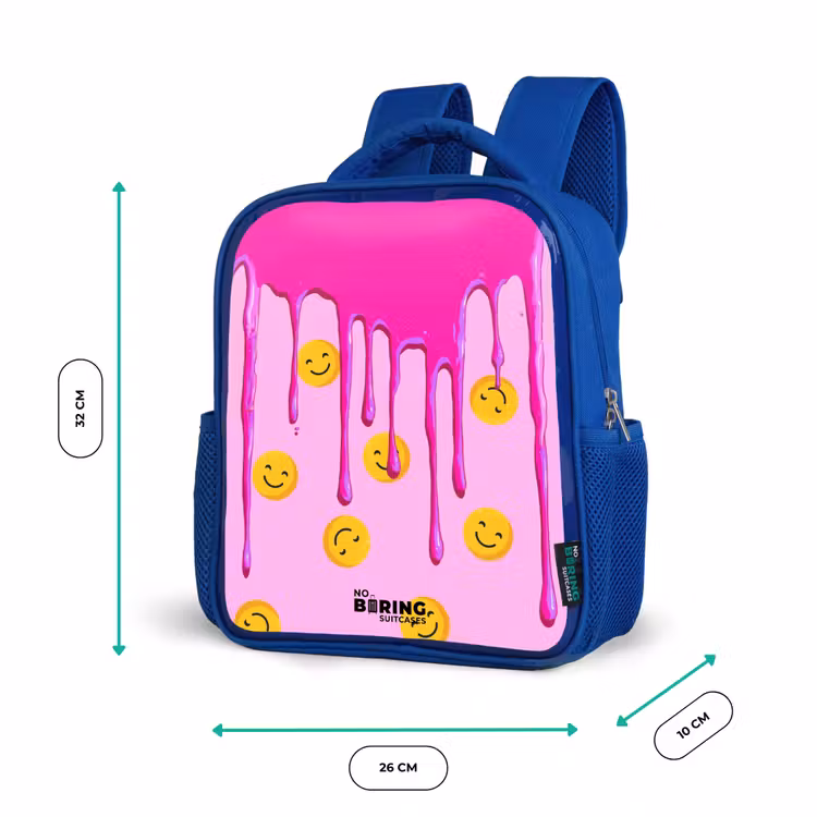 Kinderrugzak - Blauw - Verf - Smiley - Roze — 6