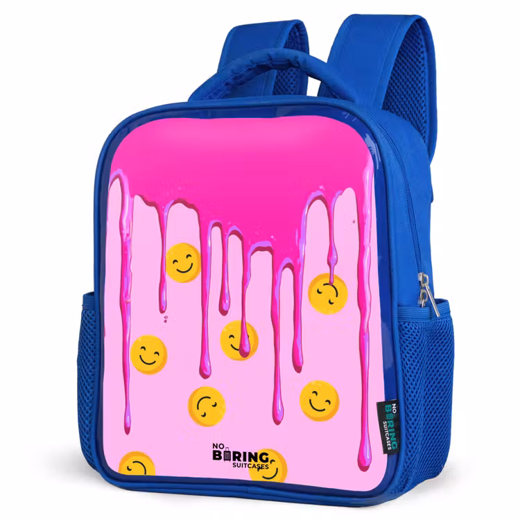 Kinderrugzak - Blauw - Verf - Smiley - Roze — 9