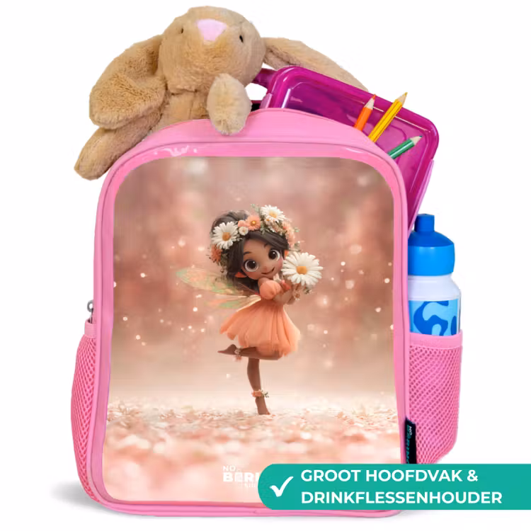 Kinderrugzak - Roze - Fee met madeliefjes — 2