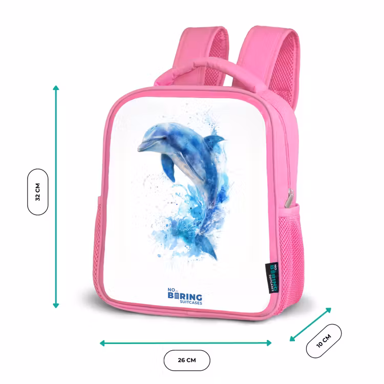 Kinderrugzak - Roze - Springende blauwe dolfijn — 3