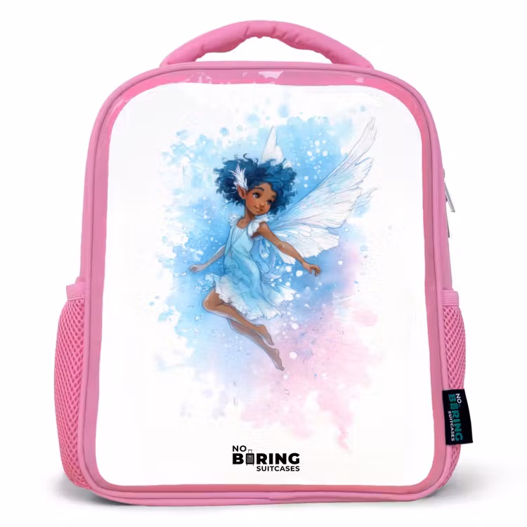 Kinderrugzak - Roze - Vliegende fee in blauwe tinten — 1
