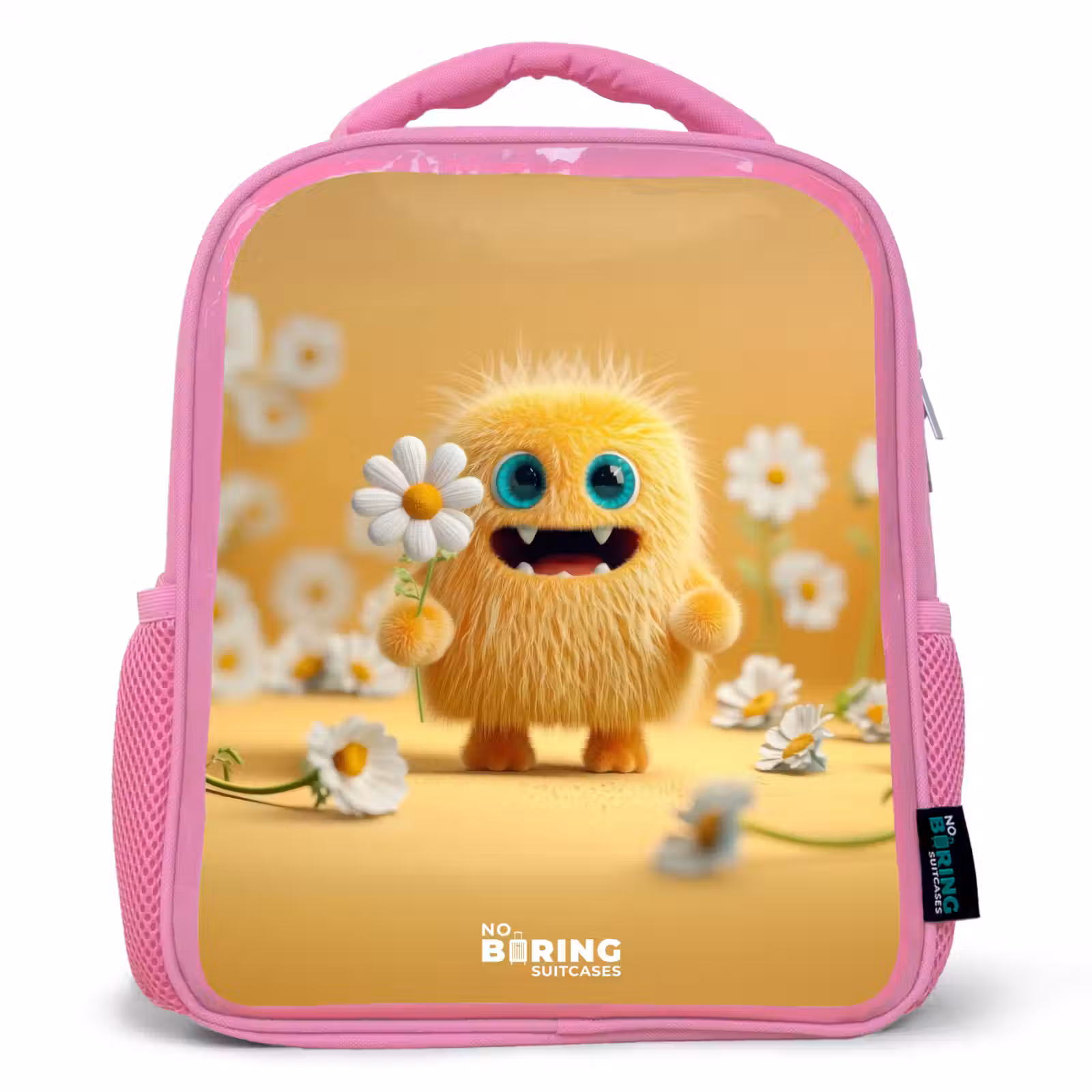 Kinderrugzak - Roze - Monster - Wezen - Bloem - Geel — 1