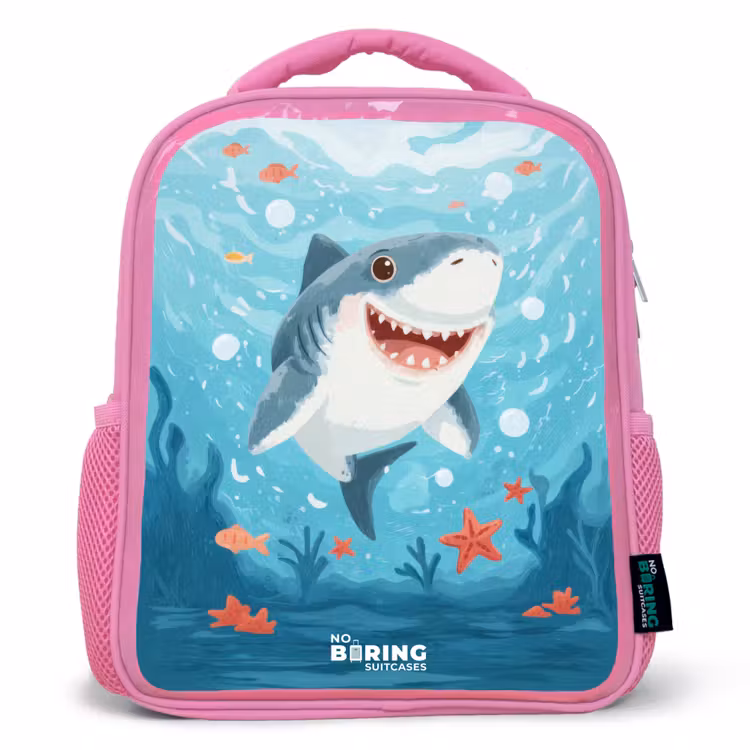 Kinderrugzak - Roze - Haai - Water - Zee — 1