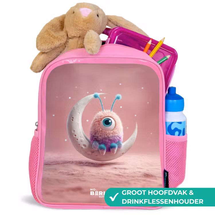 Kinderrugzak - Roze - Maanwip met Pluizig Wezentje — 2