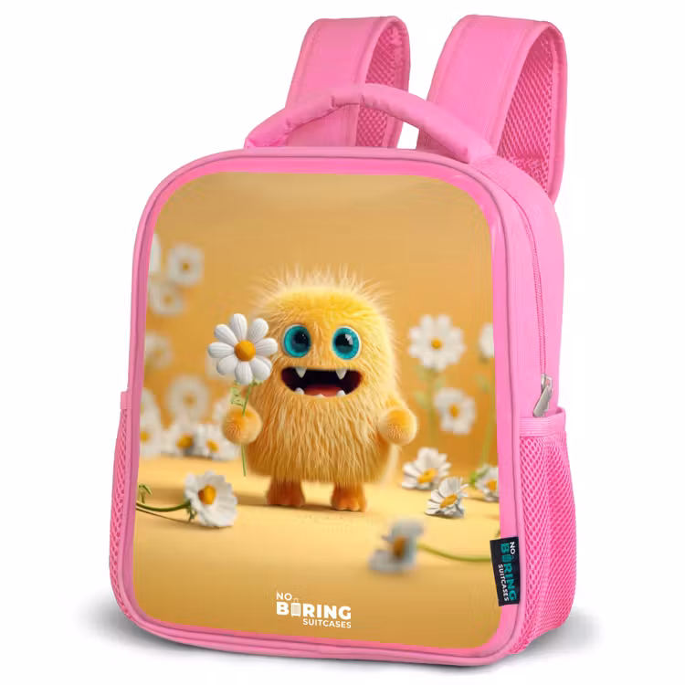 Kinderrugzak - Roze - Monster - Wezen - Bloem - Geel — 6