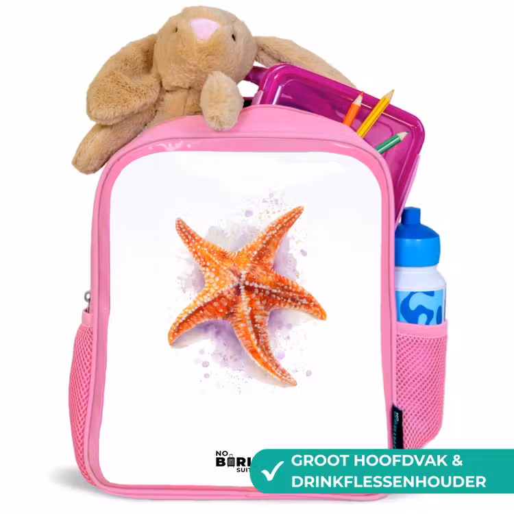 Kinderrugzak - Roze - Oranje Zeester Illustratie — 2