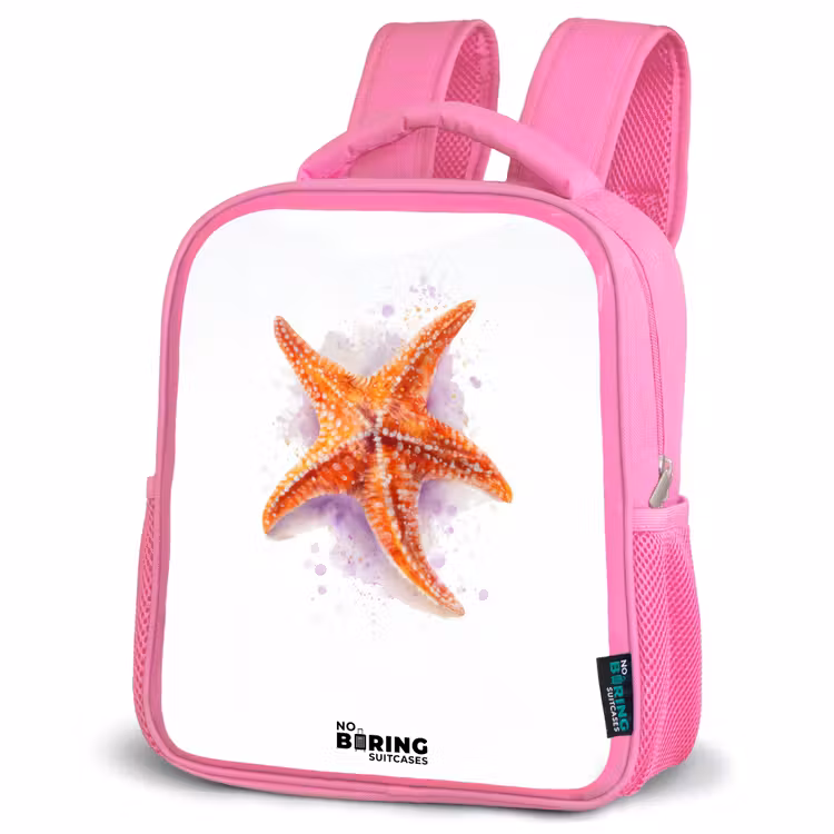 Kinderrugzak - Roze - Oranje Zeester Illustratie — 6