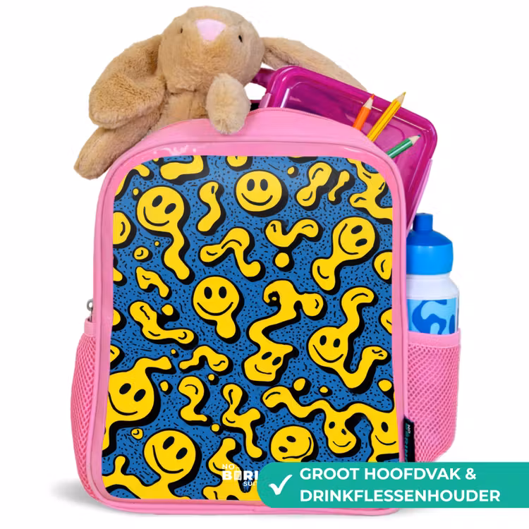 Kinderrugzak - Roze - Smiley - Blauw - Geel — 2