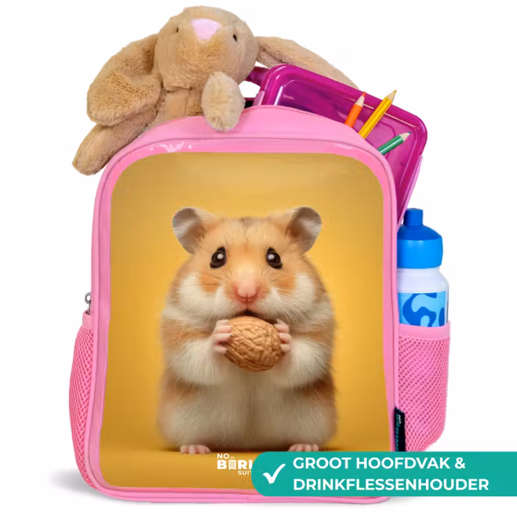 Kinderrugzak - Roze - Hamster - Walnoot - Dier — 2