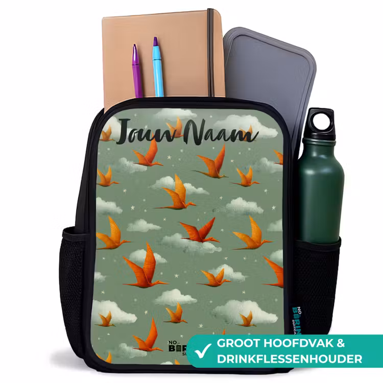 Kinderrugzak met naam - Zwart - Patroon - Dino - Pterosaurussen — 4