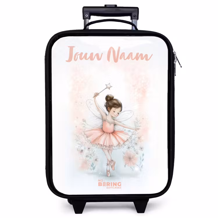 Kinderkoffer met naam - Zwart - Ballerina - Elf - Fee — 1