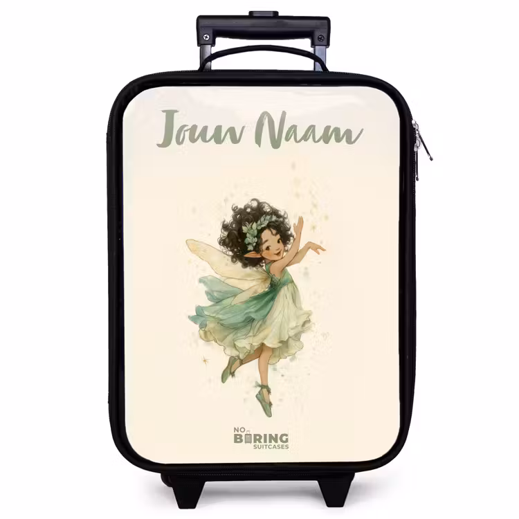 Kinderkoffer met naam - Zwart - Dansende bosfee — 1