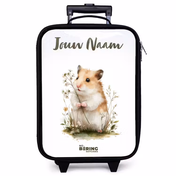 Kinderkoffer met naam - Zwart - Dier - Natuur - Hamster — 1