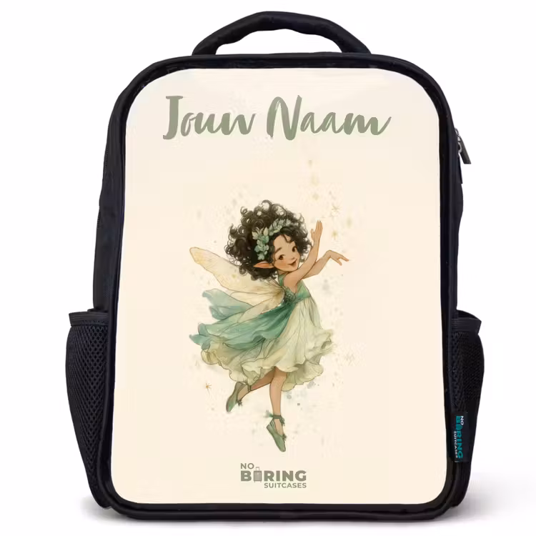 Kinderrugzak met naam - Zwart - Dansende bosfee — 1