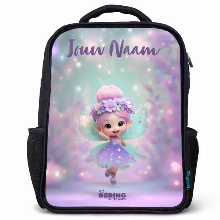 Kinderrugzak met naam - Zwart - Elf - Tover - Magisch — 1