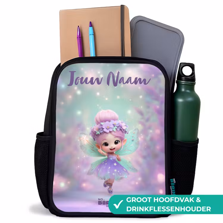Kinderrugzak met naam - Zwart - Elf - Tover - Magisch — 4