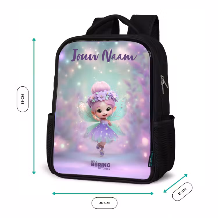 Kinderrugzak met naam - Zwart - Elf - Tover - Magisch — 5