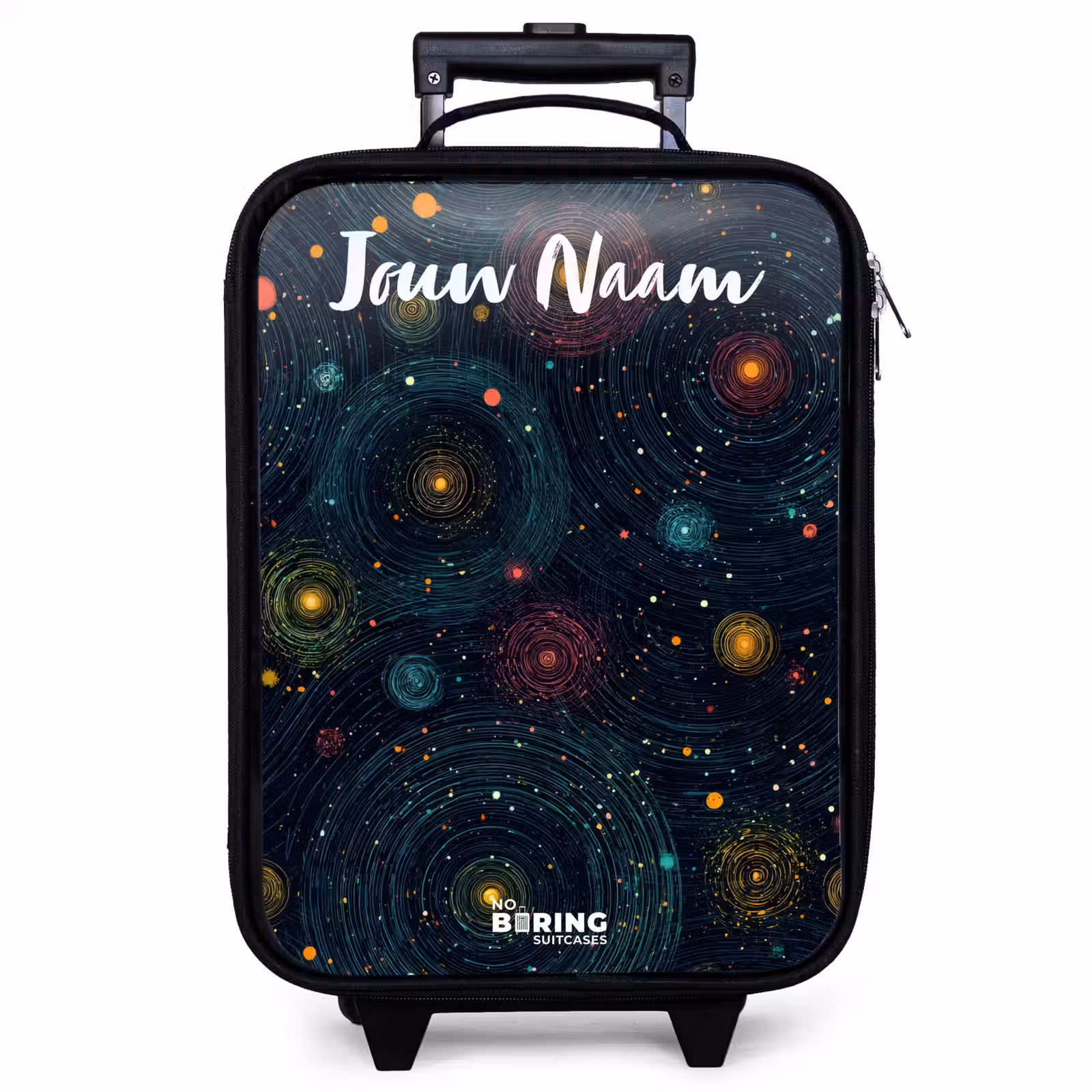 Kinderkoffer met naam - Zwart - Sterren - Planeten - Kleurrijk — 1