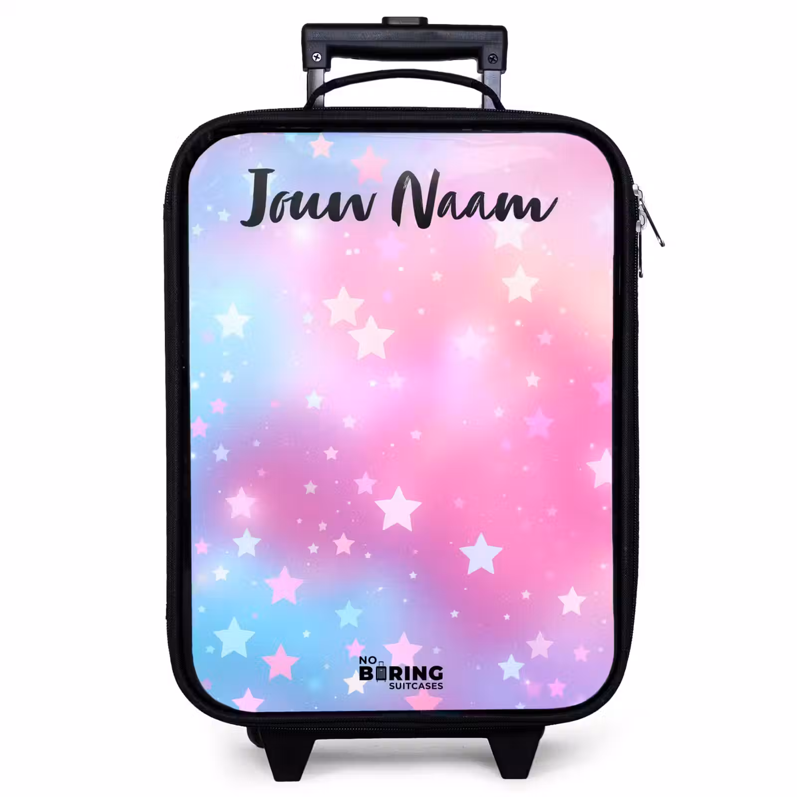Kinderkoffer met naam - Zwart - Sterren - Roze - Blauw — 1
