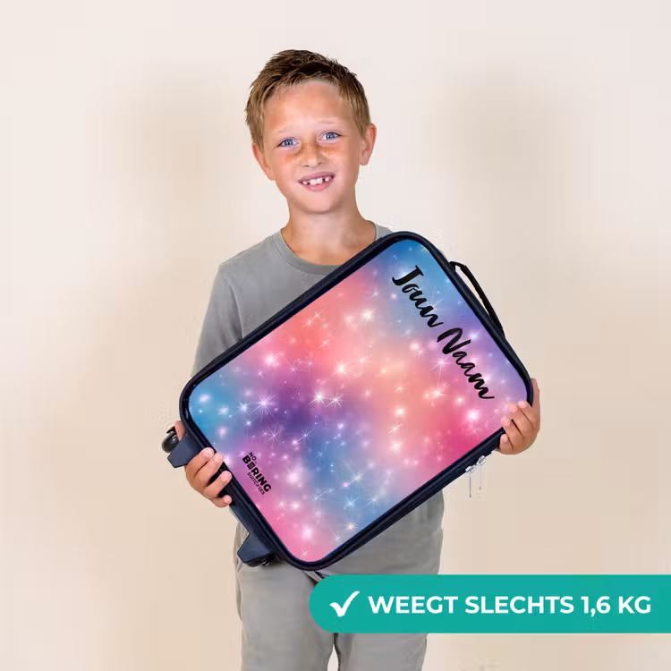Kinderkoffer met naam - Zwart - Sterren - Abstract - Kleuren — 2