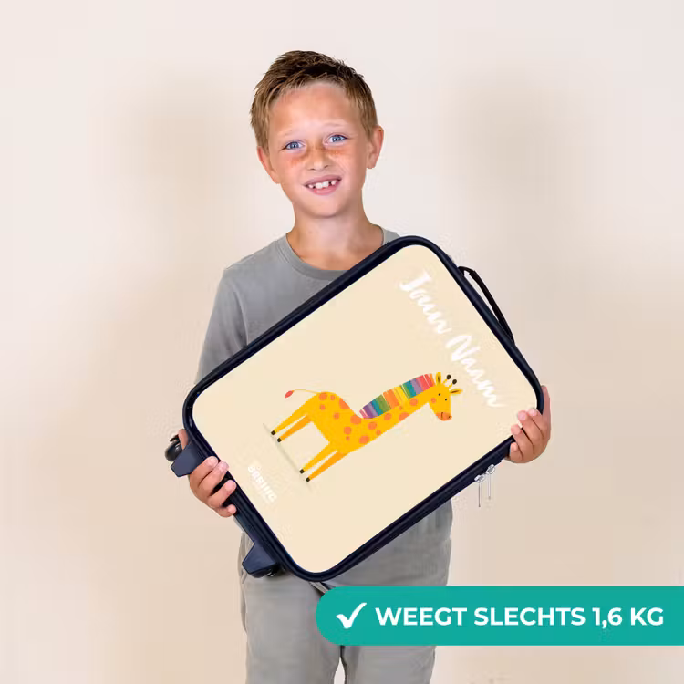 Kinderkoffer met naam - Zwart - Giraffe - Dier - Kleurrijk — 2