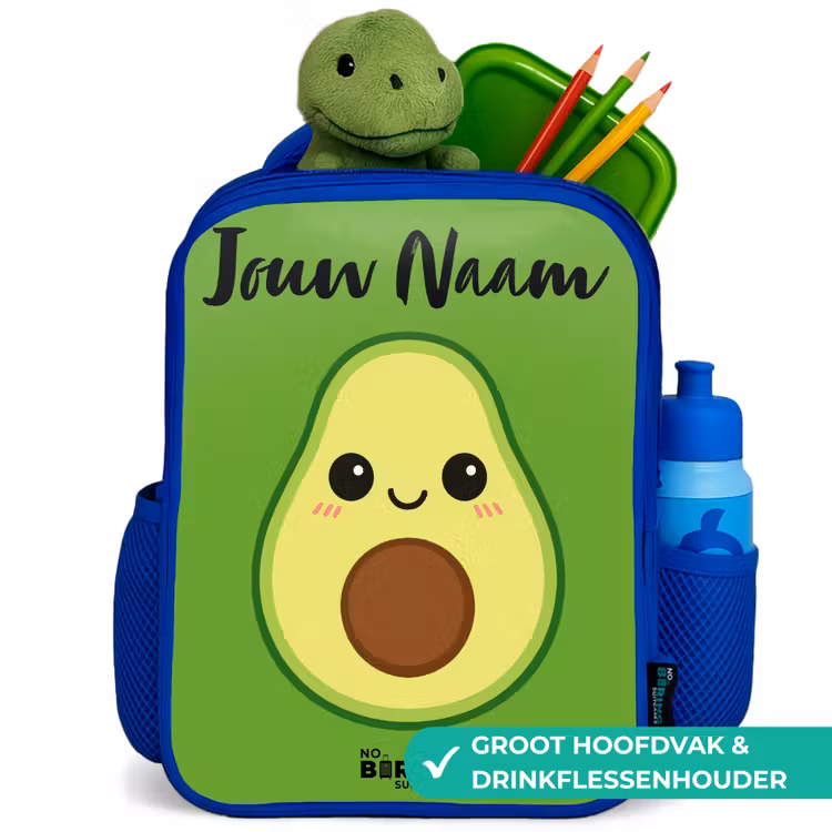 Kinderrugzak met naam - Blauw - Kawai - Avocado - Groen — 5
