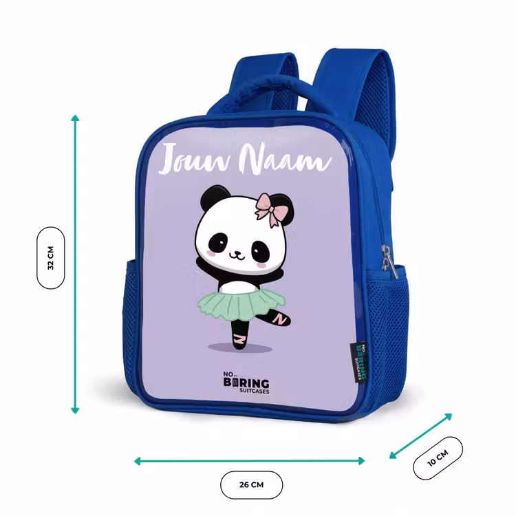 Kinderrugzak met naam - Blauw - Kawai - Ballet - Panda — 6