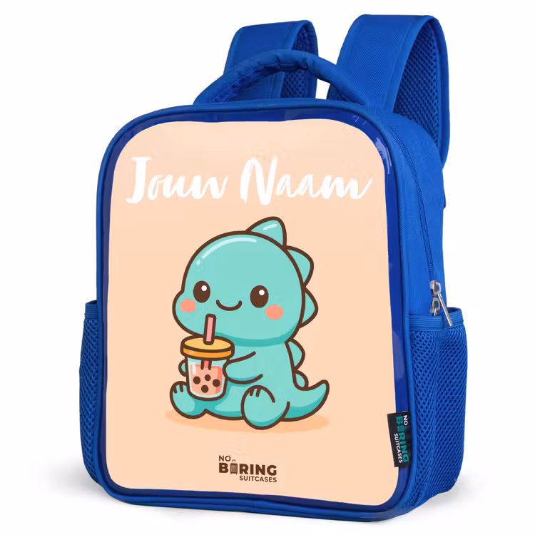 Kinderrugzak met naam - Blauw - Kawai - Dino - Bubbletea — 9