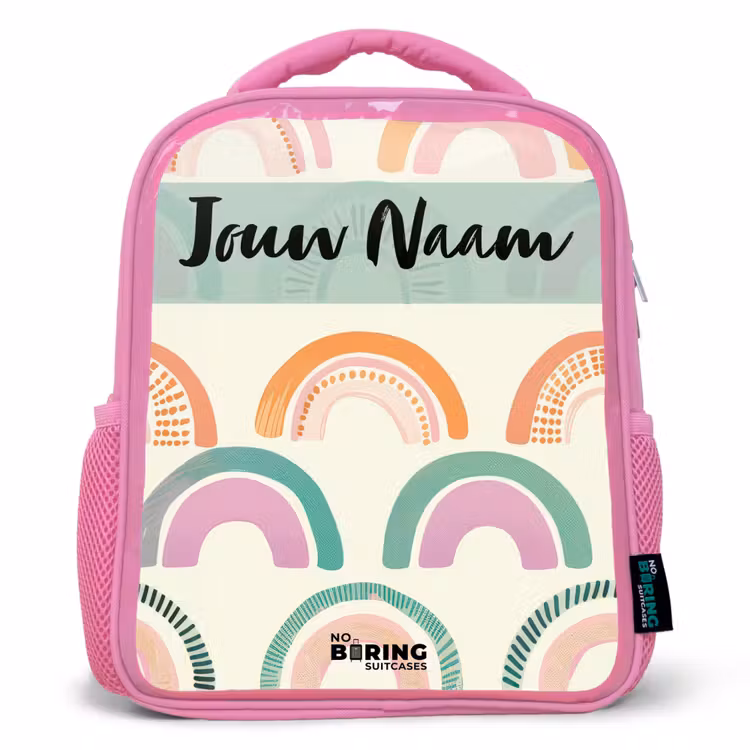 Kinderrugzak - Roze - Regenboog - Pastel - Patroon — 1