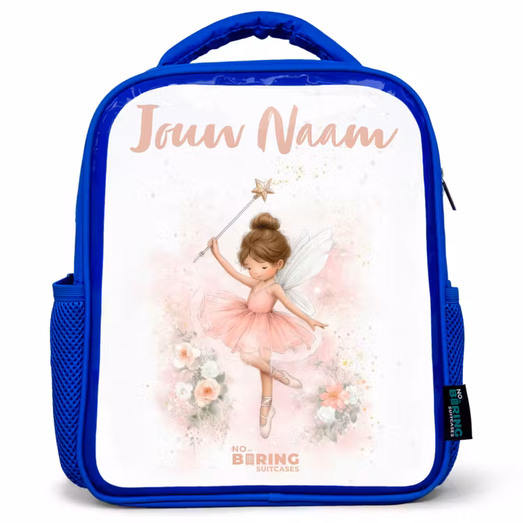 Kinderrugzak - Blauw - Ballerina fee in roze — 1