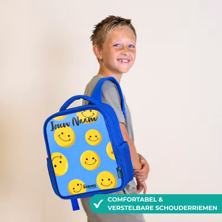 Kinderrugzak - Blauw - Vrolijke smileyregen — 4