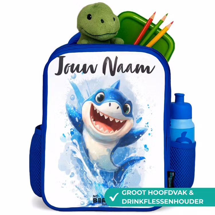 Kinderrugzak - Blauw - Haai - Tanden - Water — 5