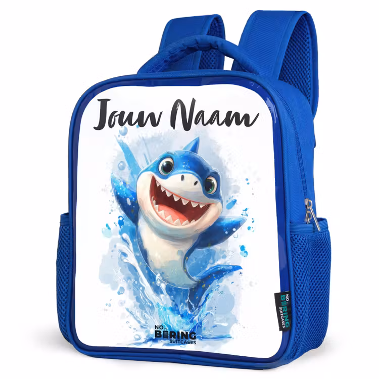 Kinderrugzak - Blauw - Haai - Tanden - Water — 9