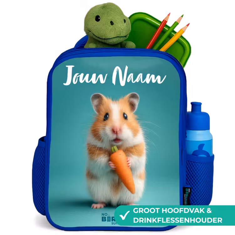 Kinderrugzak - Blauw - Hamster - Wortel - Dier — 5