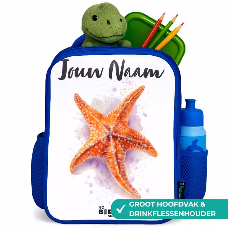 Kinderrugzak - Blauw - Oranje Zeester Illustratie — 5