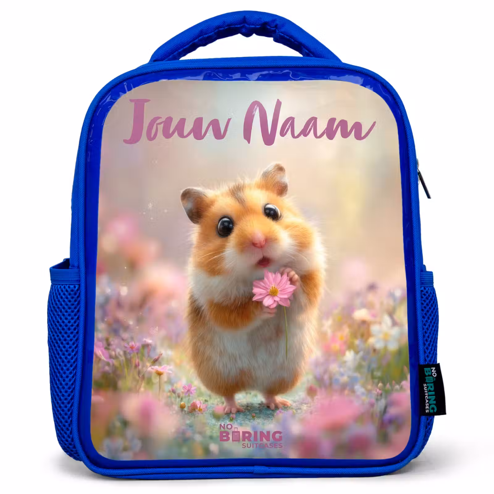 Kinderrugzak - Blauw - Hamster - Bloem - Natuur - Dier — 1