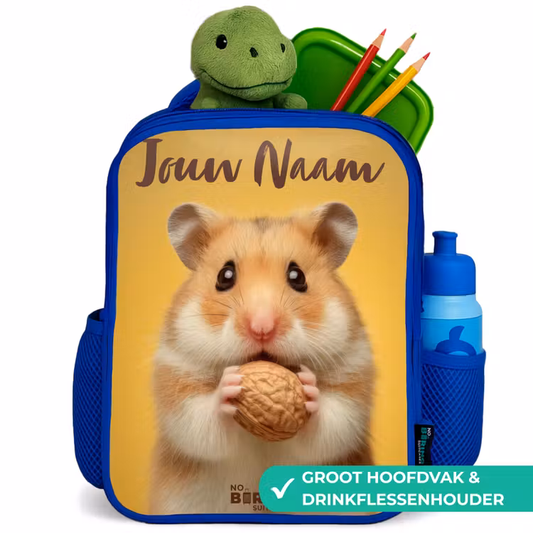 Kinderrugzak - Blauw - Hamster - Walnoot - Dier — 5