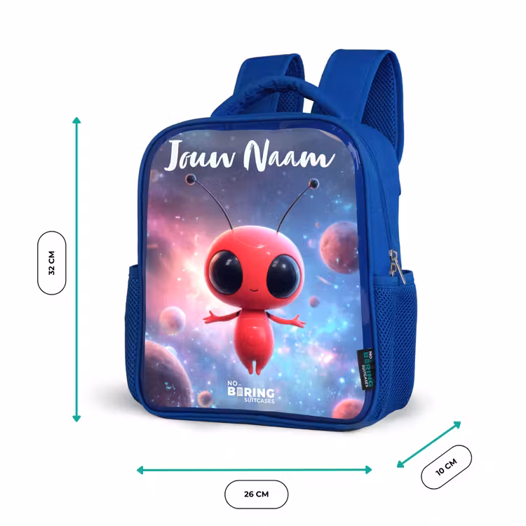 Kinderrugzak - Blauw - Rood Ruimtewezen in Kosmische Dans — 6
