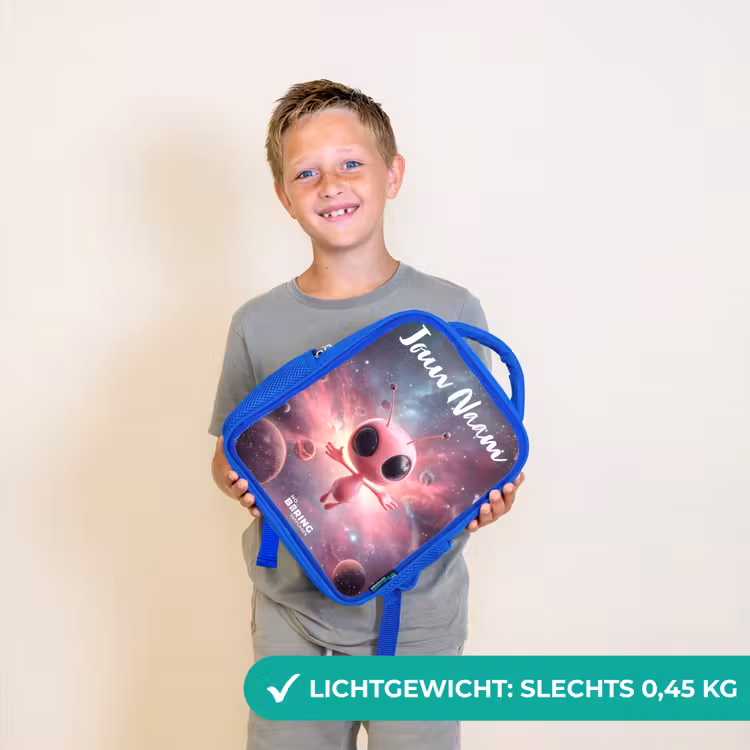 Kinderrugzak - Blauw - Roze Alien in Sterrennevel — 2
