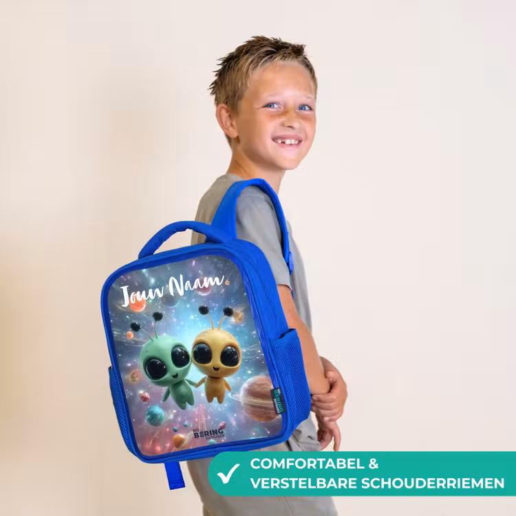 Kinderrugzak - Blauw - Vrolijke buitenaardse vrienden — 4
