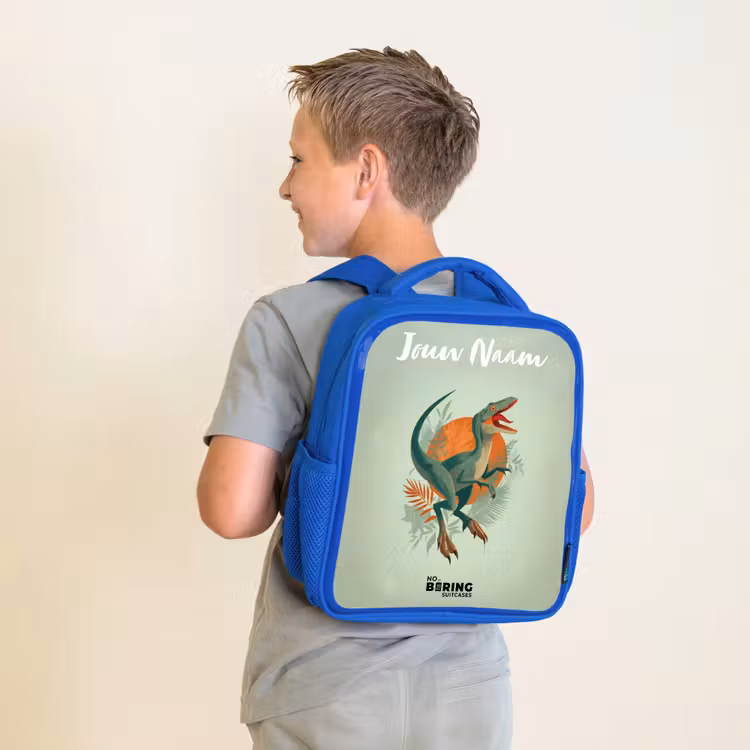 Kinderrugzak - Blauw - Dier - Dino - Natuur — 3