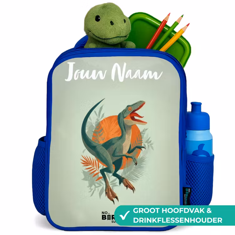 Kinderrugzak - Blauw - Dier - Dino - Natuur — 5