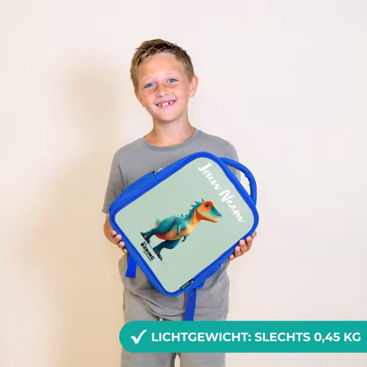 Kinderrugzak - Blauw - Dino - Dier - Groen - Oranje — 2