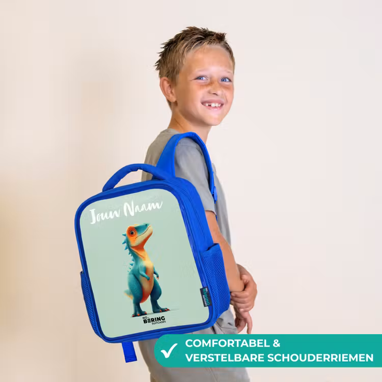Kinderrugzak - Blauw - Dino - Dier - Groen - Oranje — 4