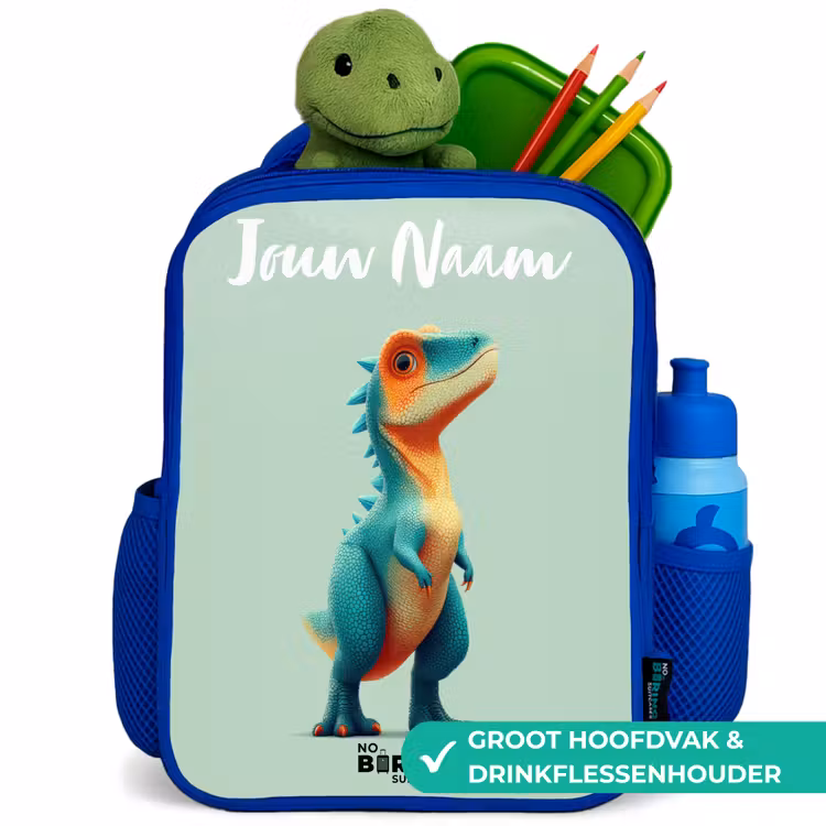 Kinderrugzak - Blauw - Dino - Dier - Groen - Oranje — 5