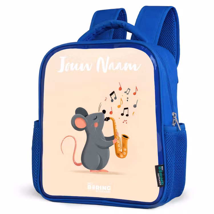 Kinderrugzak - Blauw - Muis - Saxofoon - Muziek — 9