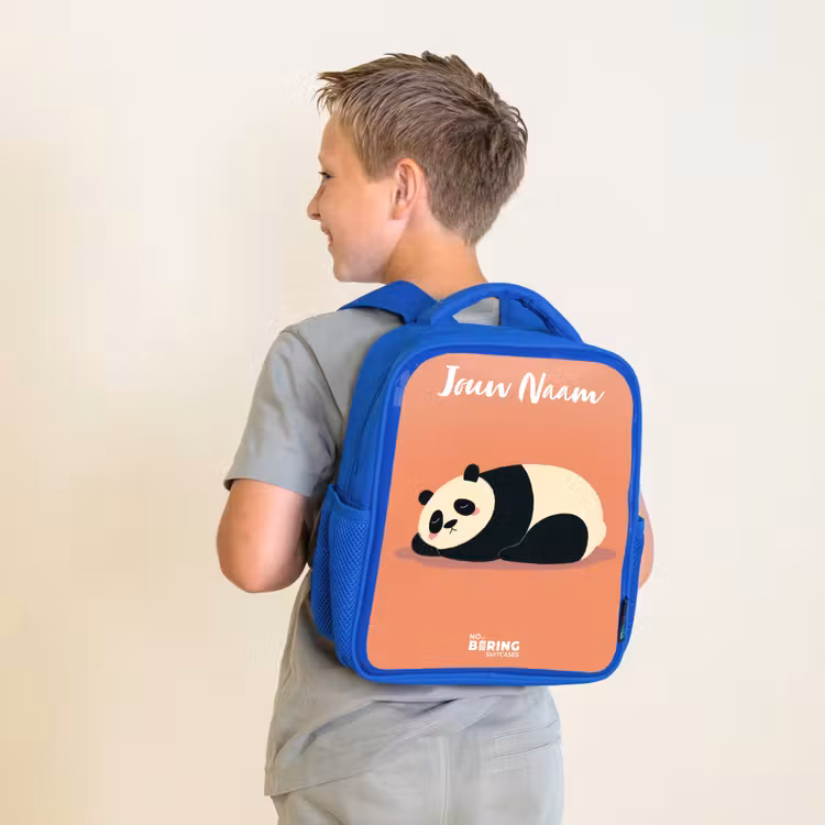 Kinderrugzak - Blauw - Panda - Slapen - Oranje — 3